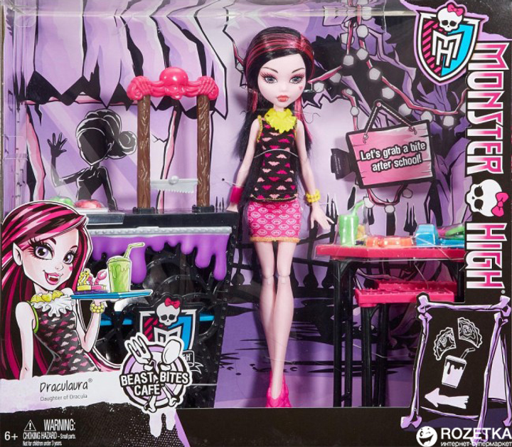 Игровой набор 'Кафе' и кукла 'Дракулаура', Школа монстров, Monster High Mattel [Y]