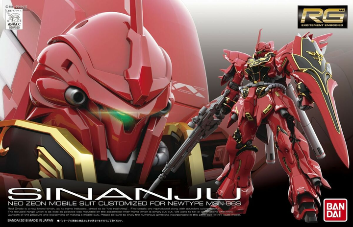 Model do składania Bandai SINANJU RG 1:144 (4573102616197) - obraz 1