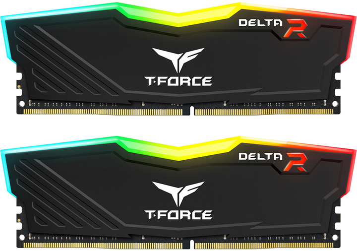 Pamięć RAM Team Group DDR4-3200 32768MB PC4-25600 (Kit of 2x16384) T-FORCE DELTA RGB Black (TF3D432G3200HC16FDC01) - obraz 1