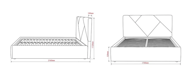 Двуспальная кровать RidneTut Odissey Lite 160х200 см Lili 06 Бежевая (33434-1112006) - изображение 5