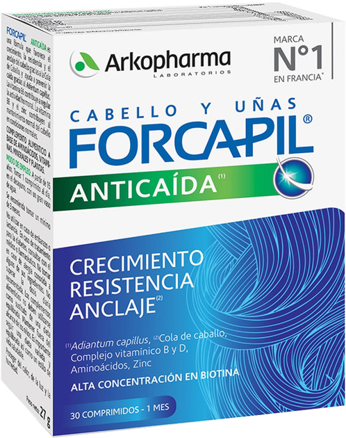 Вітаміни та мінерали Arkopharma Forcapil Проти випадіння волосся та нігтів 90 таблеток (8428148465758) - зображення 1