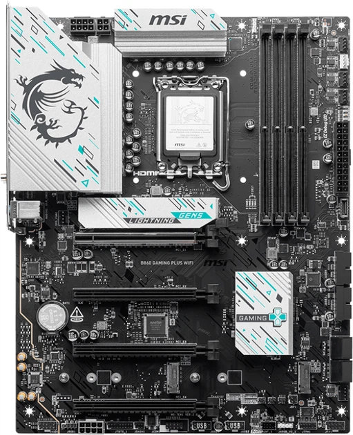 Płyta główna MSI B860 Gaming Plus Wi-Fi (s1851. Intel B860. PCI-Ex16) (7E41-003R) - Zdjęcie 1 Płyta główna MSI B860 Gaming Plus Wi-Fi (s1851. Intel B860. PCI-Ex16) (7E41-003R) - obraz 1