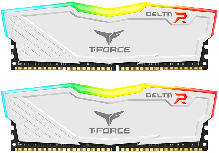 Pamięć RAM Team Group DDR4-3200 32768MB PC4-25600 (Kit of 2x16384) T-FORCE DELTA RGB White (TF4D432G3200HC16FDC01) - obraz 1