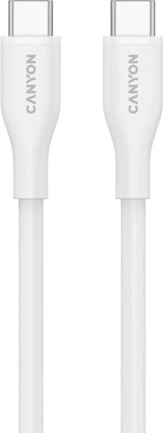 Kabel Canyon CC60SC10 Type-C to Type-C 60W 1 m Silicon White (CNS-CC60SC10W) - obraz 2