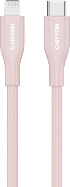 Kabel Canyon CLNM60 Type-C to Lightning 60W MFI 1 m Silicon Pink (CNS-CLNM60SC10PS) - obraz 2