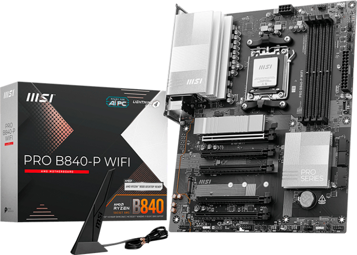 Материнская плата MSI PRO B840-P Wi-Fi (sAM5, AMD B840, PCI-Ex16) - изображение 5