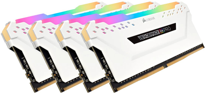 Оперативна пам'ять Corsair DDR4-3200 32768MB PC4-25600 (Kit of 4x8192) Vengeance RGB Pro White (CMW32GX4M4C3200C16W) - зображення 3