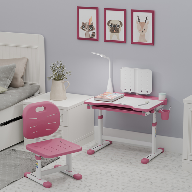 Комплект Evo-kids стул + стол + полка + лампа (Evo-17 PN Ergo) - изображение 2