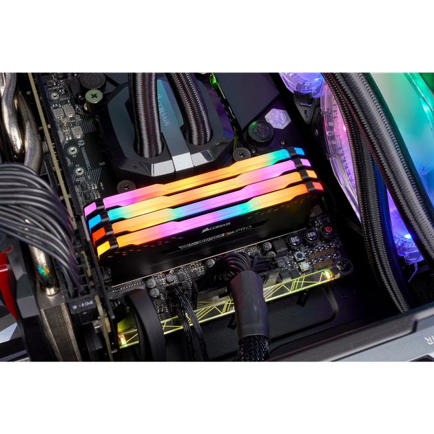 Оперативна пам'ять Corsair DDR4-3600 32768MB PC4-28800 (Kit of 4x8192) Vengeance RGB Pro Black (CMW32GX4M4C3600C18) - зображення 8