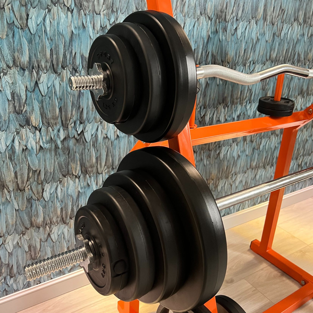 Лавка для жиму RN-Sport ReadMeBlack + 4 грифи, 100 кг дисків (RMB-100) - зображення 16