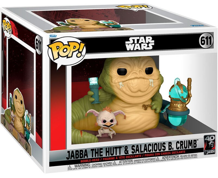 Figurka Funko Pop! Star Wars 40th Jabba The Hutt & Salacious B Crumb 9 cm (889698707428) - obraz 2