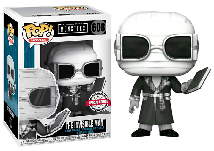 Фігурка Funko Pop! Universal Monsters Invisible Man Black and White Exclusive 9 см (889698468565) - зображення 1