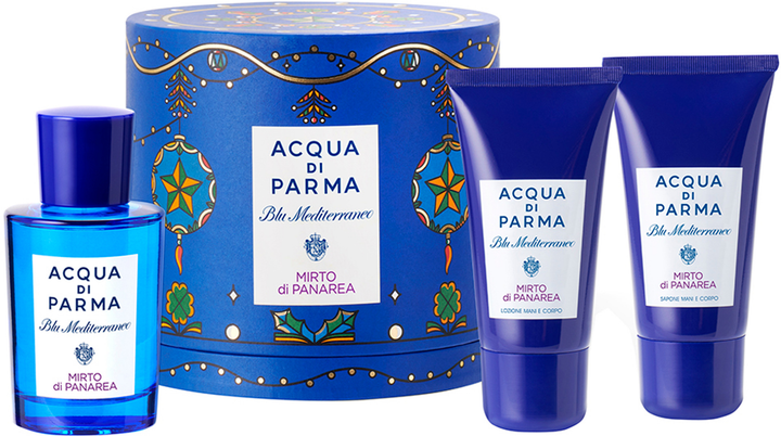 Zestaw unisex Acqua Di Parma Blu Mediterraneo Mirto di Panarea Woda toaletowa 75 ml + Balsam do ciała 40 ml + Żel pod prysznic 40 ml (8028713815515) - obraz 1