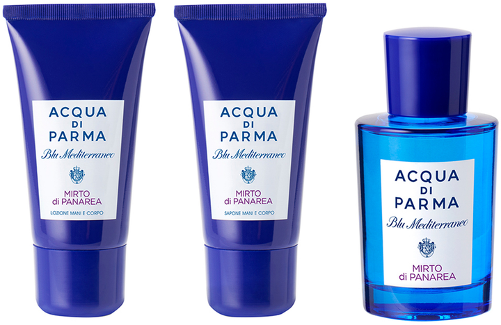 Zestaw unisex Acqua Di Parma Blu Mediterraneo Mirto di Panarea Woda toaletowa 75 ml + Balsam do ciała 40 ml + Żel pod prysznic 40 ml (8028713815515) - obraz 2