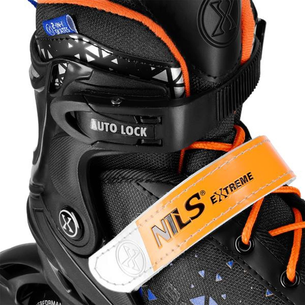 Роликові ковзани Nils Extreme Brave 4 в 1 розмір M (34-38) помаранчово-голубі  NH18190A (5907695556896) - зображення 10
