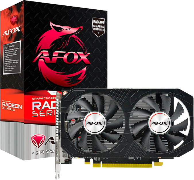 AFOX PCI-Ex Radeon RX 560 4GB GDDR5 (128bit) (1275/7000) (DVI-D, HDMI, DisplayPort) (AFRX560-4096D5H4-V2) (AF2209AD000057) - Уцінка - зображення 5