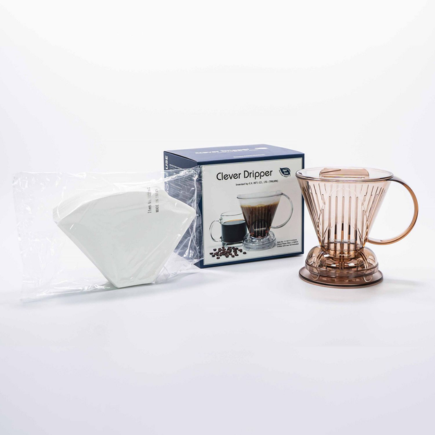 Zestaw Clever Dripper L Zaparzacz do kawy + Filtry papierowe 100 szt Przeźroczysty brązowy (4715838467425) - obraz 3
