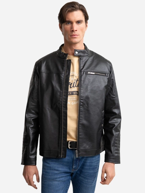 Kurtka skórzana męska ze sztucznej skóry Big Star Dall 906 M Czarna (5900714837839) - obraz 1