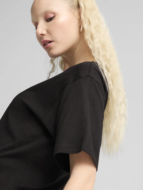 Футболка бавовняна жіноча Puma Ess Relaxed Tee 68497101 XS Чорна (4067983642166) - зображення 4