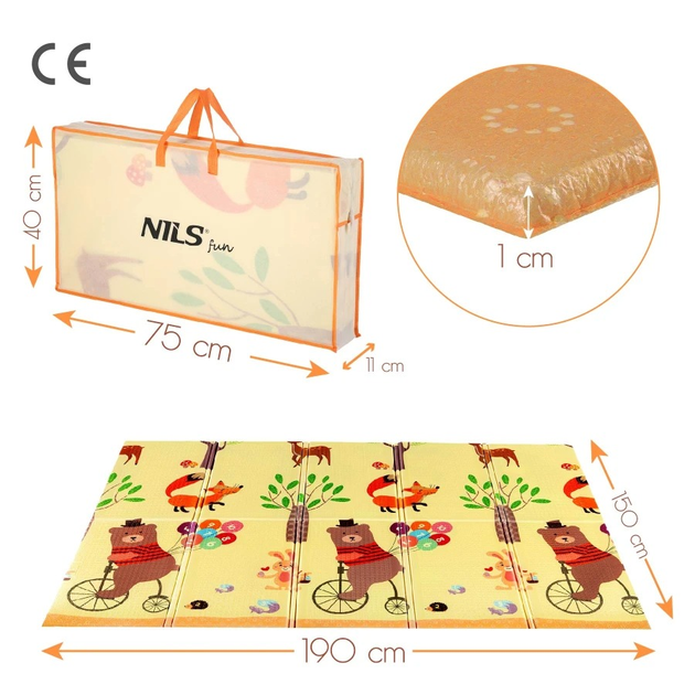 Дитячий складний килимок Nils ліс 190 x 150 см MD05 (5907695503982) - зображення 5