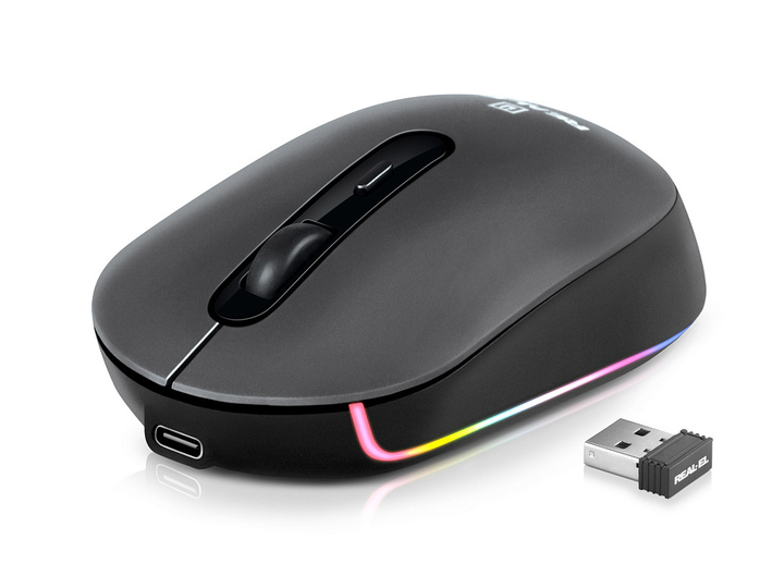 Мышка REAL-EL RM-470W (беспроводная Bluetooth/2.4 ГГц, с аккумулятором и мультиподключением) - изображение 1