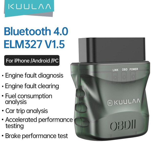 Автомобільний OBD2 діагностичний сканер KUULAA ELM327 V1.5 Bluetooth для Android iOS Windows - зображення 2