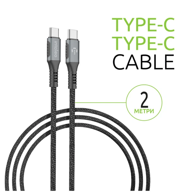Дата кабель USB-C to USB-C 2.0m CBGPD100WTT2 100W Intaleo (m448427) - зображення 3