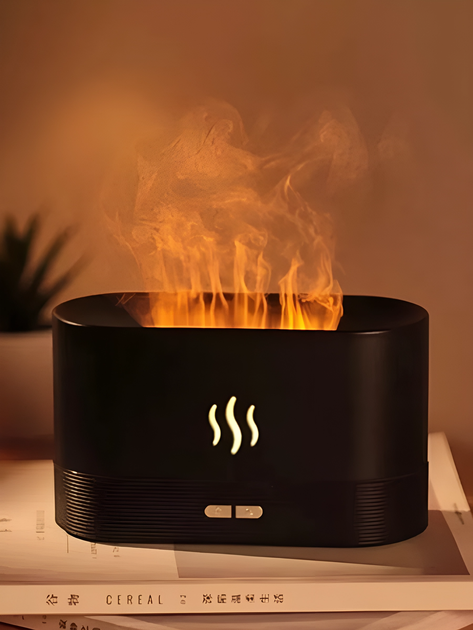 Увлажнитель воздуха ночник с имитацией пламени FLAME 7 цветов для эфирного масла аромадиффузор чёрный - Фото 2 Увлажнитель воздуха ночник с имитацией пламени FLAME 7 цветов для эфирного масла аромадиффузор чёрный - изображение 2