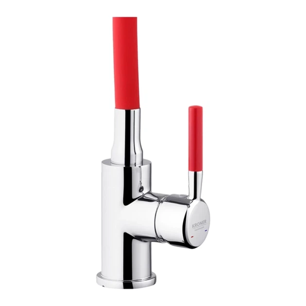 Смеситель для кухни с гибким изливом Kroner KRM Kuche - C132RED красный/хром - изображение 5