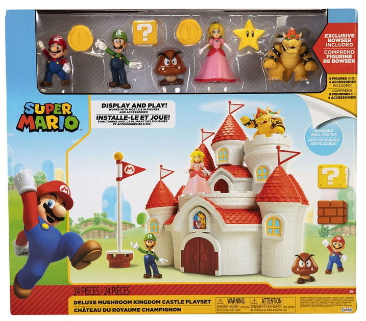 Zestaw z figurkami Jakks Pacific Super Mario Bros Mushroom Kingdom Deluxe Zamek (039897708430) - obraz 1