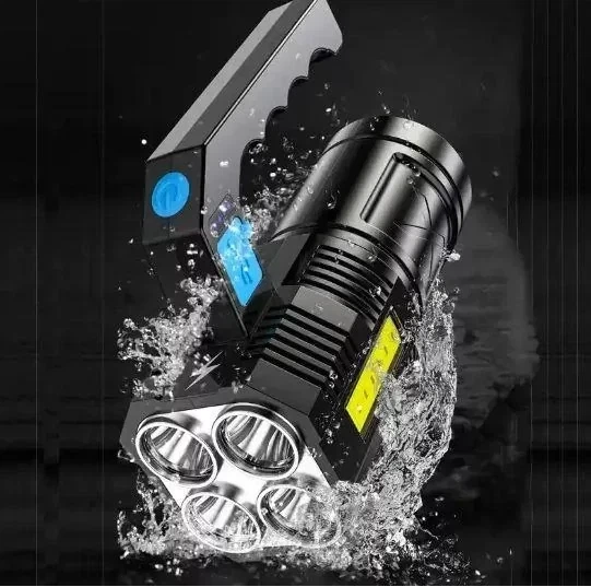 Світлодіодний ручний переносний ліхтар LF-S09 USB на акумуляторі з бічною COB-панеллю (9780201379624) - зображення 7