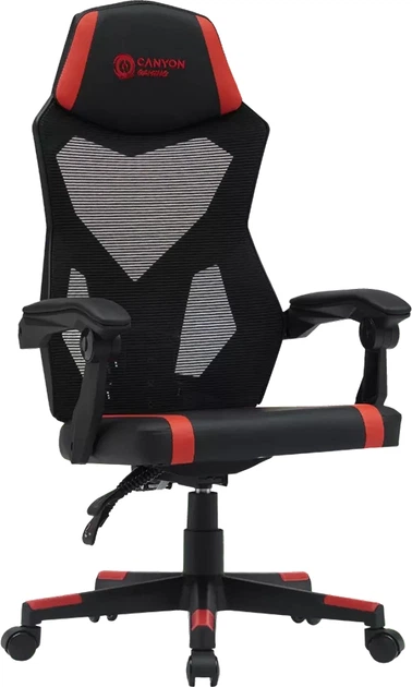Крісло геймерське Canyon Flow MCH01 Mesh Black-Red (CNE-MCH01R) - зображення 2