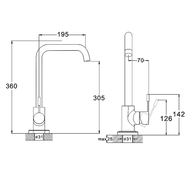 Смеситель для кухни WEZER EKO4B-01 - изображение 4