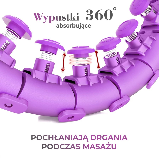 Набір HMS Хула-хуп HHW12 Plus Size з вкладками, обтяжувачем і поясом BR163 Фіолетовий (5907695552881) - зображення 10