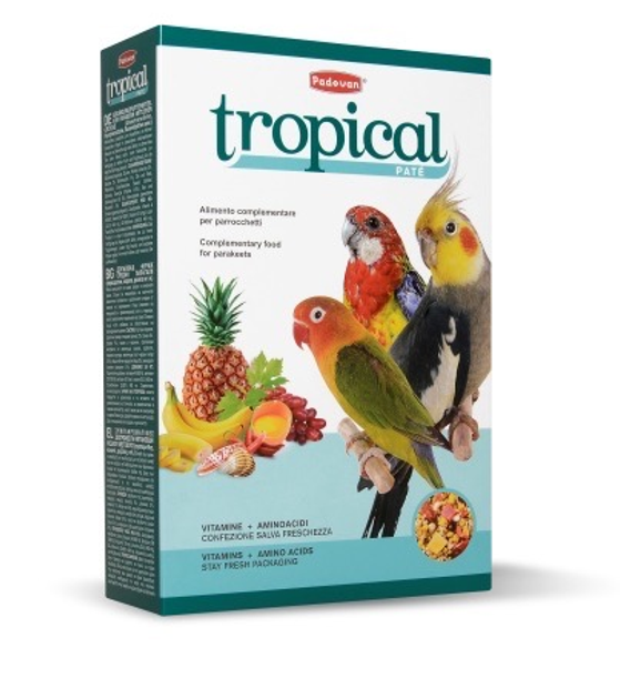 Фото - Корм для птахів Padovan М'який корм для середніх папуг  Tropical Patee, 700 гр 