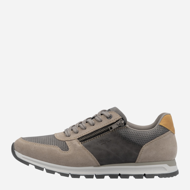Sneakersy męskie do kostki RIEKER B0505-42 42 (8UK) 28 cm Szare (4061811610198) - obraz 4