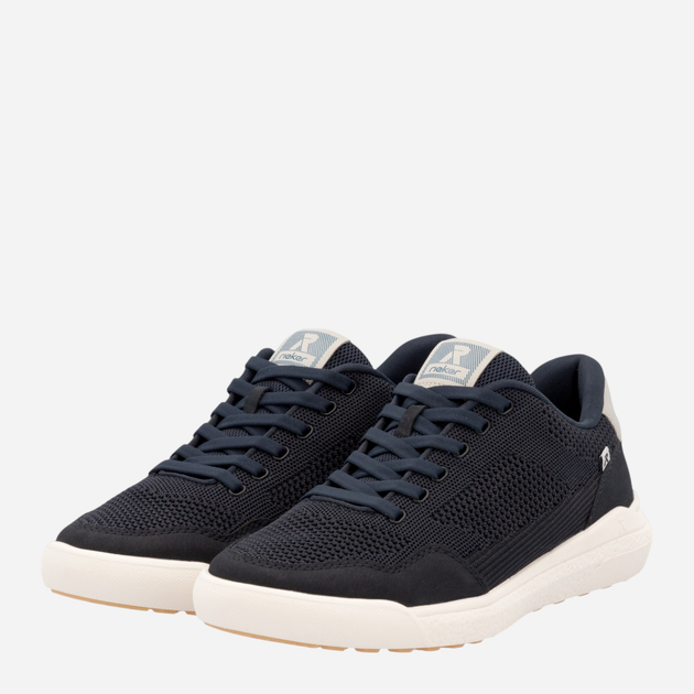 Sneakersy męskie z siatki RIEKER U1104-14 45 (10.5UK) 30 cm Ciemnogranatowe (4061811650453) - obraz 3