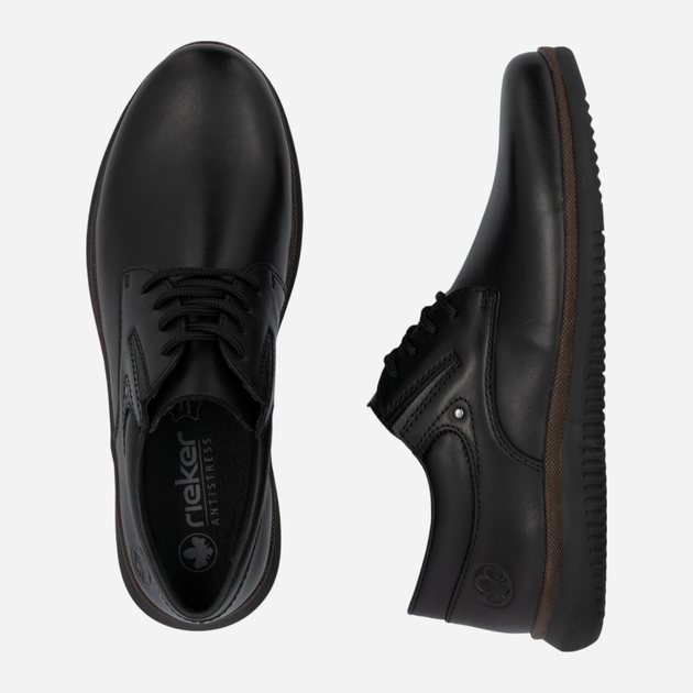 Buty derby męskie skórzane RIEKER 10419-00 42 (8UK) 28 cm Czarne (4061811220748) - obraz 8