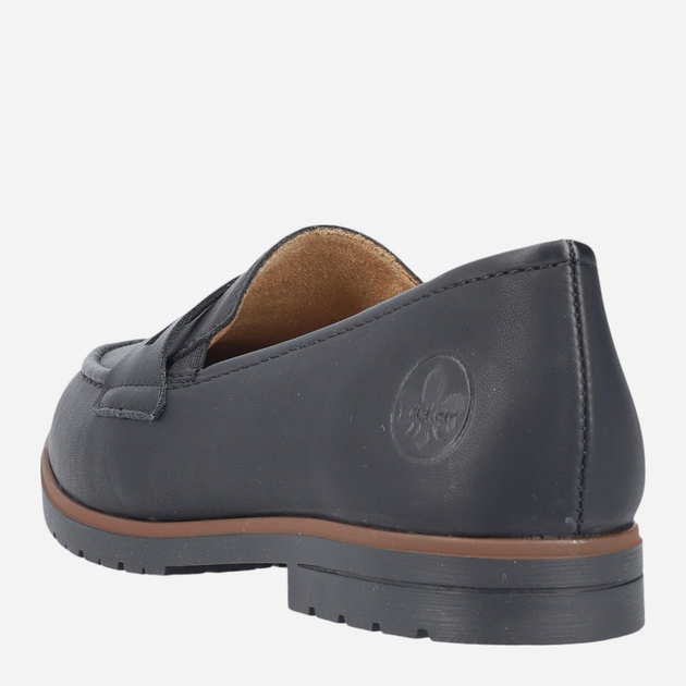 Loafersy damskie skórzane RIEKER 45300-00 38 (5UK) 25 cm Czarne (4061811826629) - obraz 7