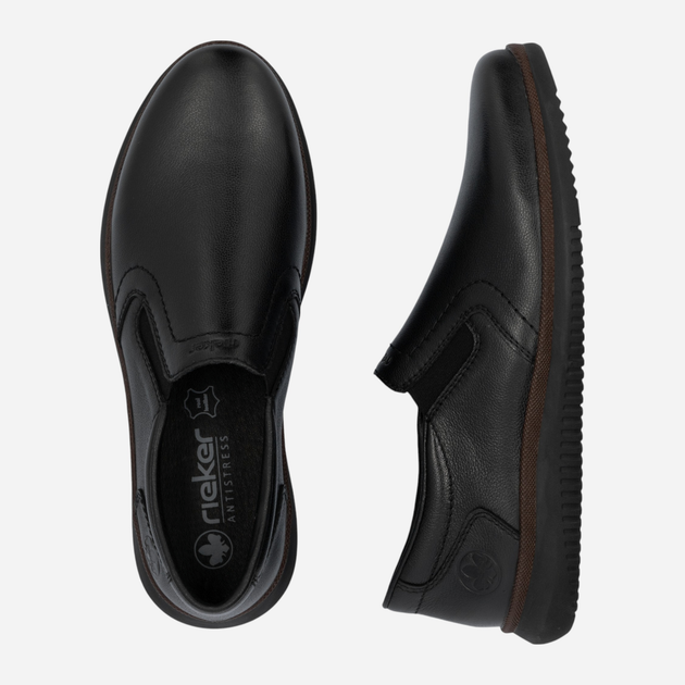 Buty wsuwane męskie skórzane RIEKER 10450-00 41 (7.5UK) 27 cm Czarne (4061811220823) - obraz 8