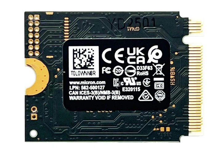 内蔵型SSD Micron 2400 SSD 512GB M.2 2230 NVMe Gen4 SSD Micron 2400 512Gb M.2 2230 PCIE Gen4 x4 NVMe (MTFDKBK512QFM