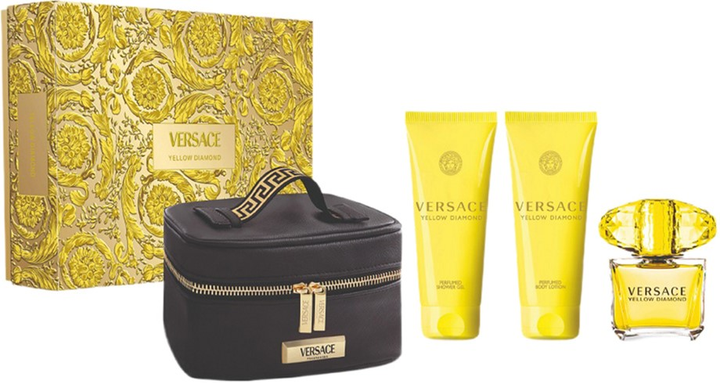 Zestaw damski Versace Yellow Diamond Woda toaletowa 90 ml + Żel pod prysznic 100 ml + Lotion do ciała 100 ml + Kosmetyczka (8011003893294) - obraz 1