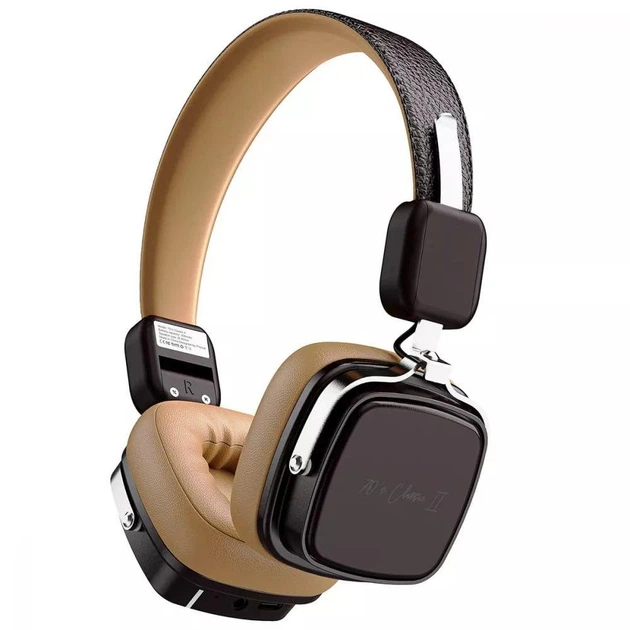 Бездротові навушники Proove 70's Classic II Bluetooth BT5.4, 10h, AUX з вбудованим мікрофоном Black Baige - Фото 1 Бездротові навушники Proove 70's Classic II Bluetooth BT5.4, 10h, AUX з вбудованим мікрофоном Black Baige - зображення 1