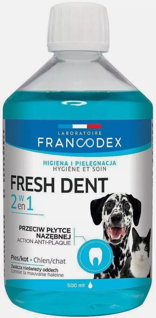 Płyn do higieny jamy ustnej Francodex Pl Fresh Dent dla psów i kotów 500 ml (3283021791219) - obraz 1