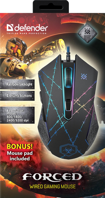 Mysz Defender Forced GM-020L USB Czarny (52020) - obraz 5