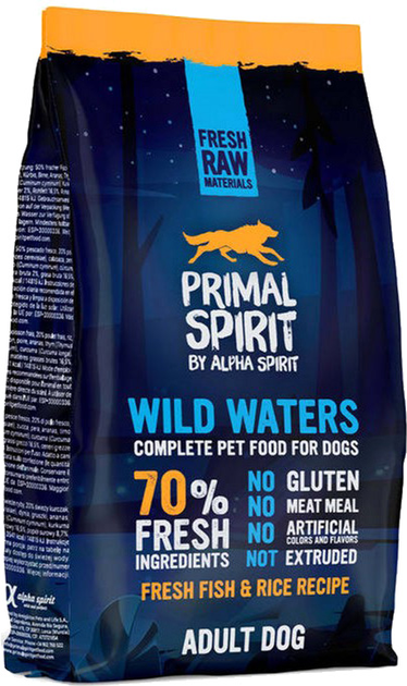 Karma sucha dla psów Primal Spirit Wild Waters 70 % 1 kg Ryba z kurczakiem (8436586310875) - obraz 1