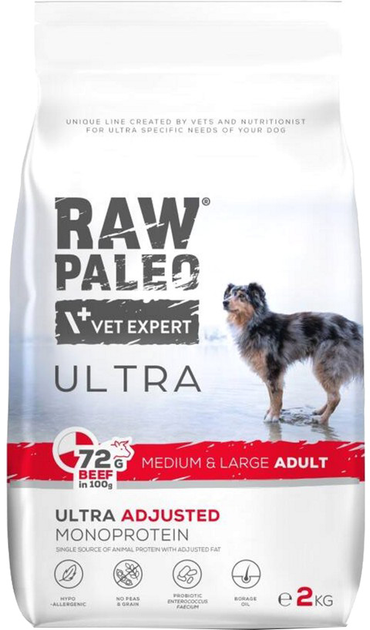 Karma sucha dla psów Raw Paleo Ultra z wołowiną 2 kg (5902414211049) - obraz 1