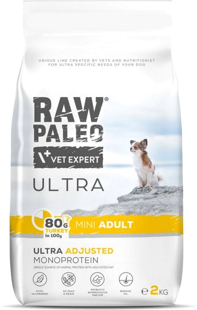 Сухий корм для собак Raw Paleo Ultra монопротеїновий з індичкою 2 кг (5902414210950) - зображення 1