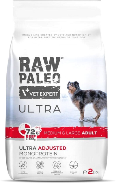 Сухий корм для собак Raw Paleo Ultra з яловичиною 2 кг (5902414211094) - зображення 1