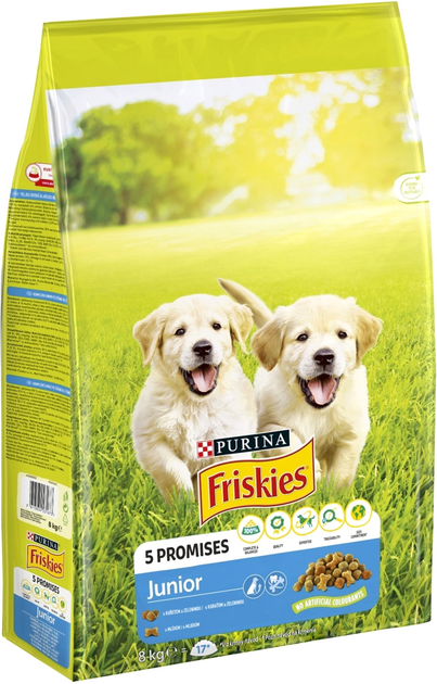 Сухий корм цуценят Purina Friskies Junior з куркою та овочами 8 кг (7613034231673) - зображення 1